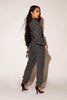 Grey Washed Denim Utility Jumpsuit