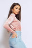 Pink Velvet High Neck Long Sleeve Bodysuit