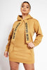 Camel Slogan Tape Sweatshirt Dress