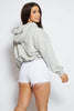 Grey Crop Basic Hoodie