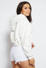 White Crop Basic Hoodie