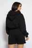 Black Crop Basic Hoodie