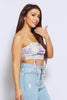 Pastel Tie Dye Mesh Ruched Crop Top