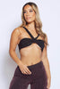 Black Slinky Halter Neck Bandeau Bralet