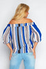 Plus+ Blue Stripe Bardot Top