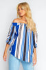 Plus+ Blue Stripe Bardot Top