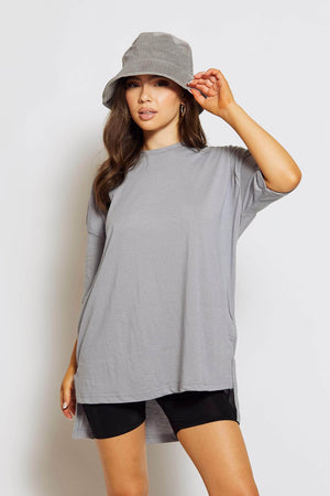 Grey Oversize Cotton T-Shirt