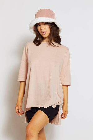 Light Pink Oversize Cotton T-Shirt