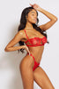 Red Lace Underwire Bra & Thong Lingerie Set