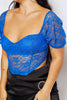 Cobalt Lace Bardot Corset Crop Top