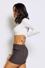 White Square Back Long Sleeve Crop Top
