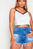 Silver Pleated Cami Crop Top