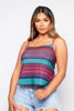 Stripe Backless Crop Cami Top