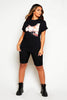 Ariana Grande Oversize Printed Tee in Black