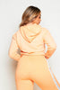 Peach Cropped Side Stripe Hoodie