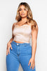 Nude Taffeta Silk Corset Crop Top