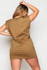 Army Green Shoulder Pad T.Shirt Dress