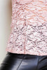 Pink Sequin Lace Peplum Sleeveless Top