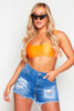 Neon Orange Scoop Neck Bikini Top