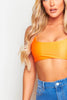 Neon Orange Scoop Neck Bikini Top