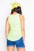 Neon Green Sleeveless Jersey Vest Top