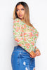 Floral Printed Mesh Bodysuit