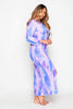 Purple Tie Dye Sheer Split Front Kaftan