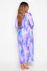 Purple Tie Dye Sheer Split Front Kaftan