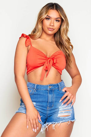 Recycled Rust Slinky Tie Front Bralet