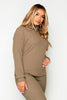 Khaki Rib Roll Neck Jumper