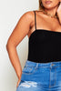 Black Basic Square Neck Jersey Cami Bodysuit