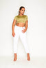 Olive Double Slinky Square Neck Crop Top