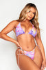 Lilac Palm Print Triangle Bikini Top