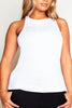 Reebok Lesmills White Rib Racer Tank Top