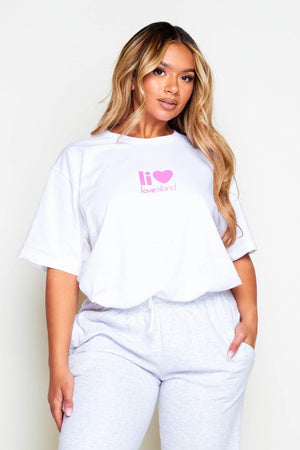 White Love Island Printed Casual T-Shirt