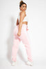 Pink Zip Side Wide Leg Joggers