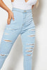 Light Wash Extreme Rip Disco Skinny Jeans