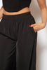 Black Wide Leg Casual Trousers