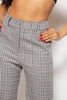 Grey Check Wide Leg Trousers with Pockets