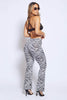 Zebra Printed Flare Trousers