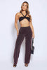 Black Glitter Stripe Rib Trousers