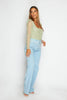 Light Wash Diamante Fringe High Waist Jeans