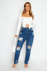 Plus+ Cat Scratch Distressed Mom Jeans