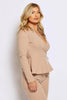 Nude Ribbed Front Wrap Lounge Top