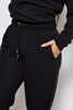 Black Cuffed Hem Casual Joggers