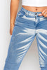 Wide Leg Denim Jeans with Star Prints