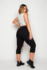 Black Eyelet Detail Cropped Joggers