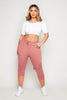 Rose Eyelet Detail Cropped Joggers