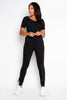 Black Eyelet Lace Up Joggers