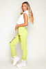 Lime Green Distressed Ripped Joggers